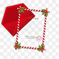 红色圣诞信纸