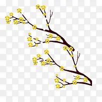 春节黄色梅花装饰
