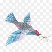 水彩送信小鸟