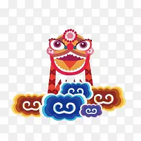 彩绘舞狮祥云传统