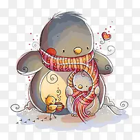 企鹅妈妈和小企鹅