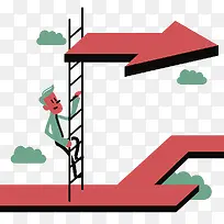 扁平商务人物指示插图