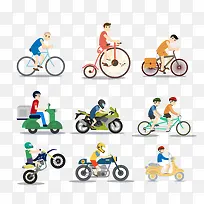 矢量自行车和摩托车