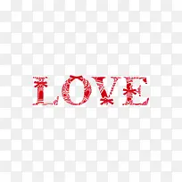 红色创意LOVE爱情艺术字