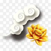 金色莲花云朵
