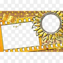 黄色太阳复古胶片装饰 边框