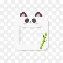 白色熊猫边框