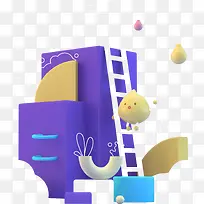 c4d立体海报插画装饰