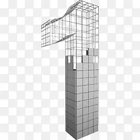 数字1模型建筑