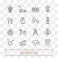 简洁卡通园艺图标图片