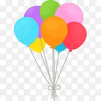 彩色扁平漂浮气球