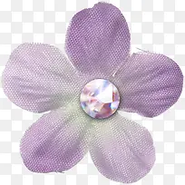 五角紫色布花
