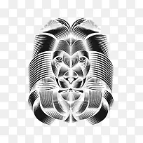 线条狮子