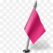 粉红色的三角彩旗图标