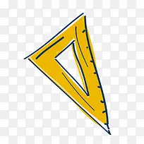黄色手绘三角形元素