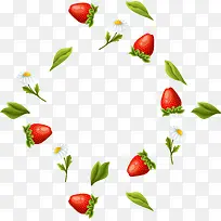 草莓花草漂浮素材
