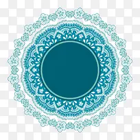 蓝色花卉圆环矢量图