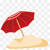 矢量红色遮阳伞