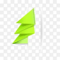 绿色不规则形状折纸