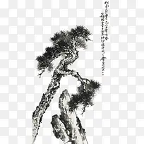 中国画松树