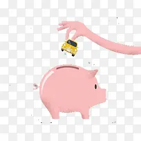 扁平化小猪存钱罐