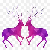 紫色驯鹿素材