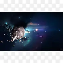 宇宙破碎星球海报背景