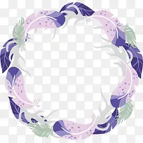 紫色羽毛装饰花环