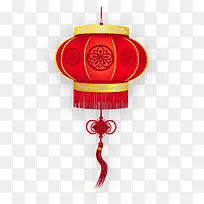 红色中国风花朵灯笼