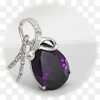 紫色宝石吊坠水滴造型