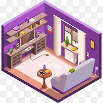 紫色家居设计素材