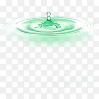 绿色卡通水滴涟漪造型手绘