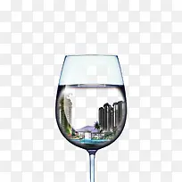 玻璃杯中的城市