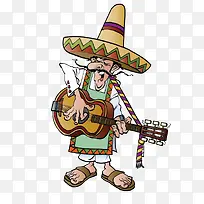 弹吉他的墨西哥男人