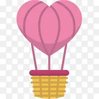 浪漫粉红爱心热气球