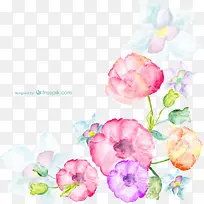水墨彩色花朵背景图