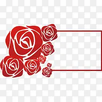 红色玫瑰花浮雕花标题框