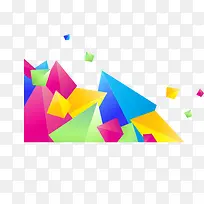 矢量彩色立体三角形背景图案