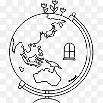 素描地球仪