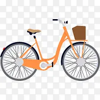 橙色简约自行车