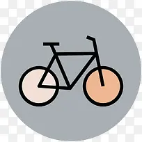 卡通运动素材运动剪影 自行车