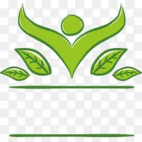 绿色树叶瑜伽标志