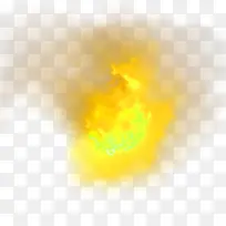 黄色爆炸火焰烟雾效果元素