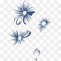 藏青色花朵花边花瓣中秋节