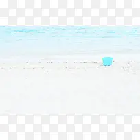 沙滩海面背景蓝色桶子背景素材