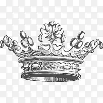手绘细致的银质卡通皇冠