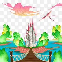 城堡风景插画