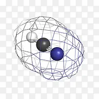 蓝色网状氰化氢分子形状素材