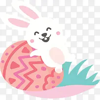粉色彩蛋可爱兔子