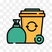 循环利用垃圾桶清洁图标